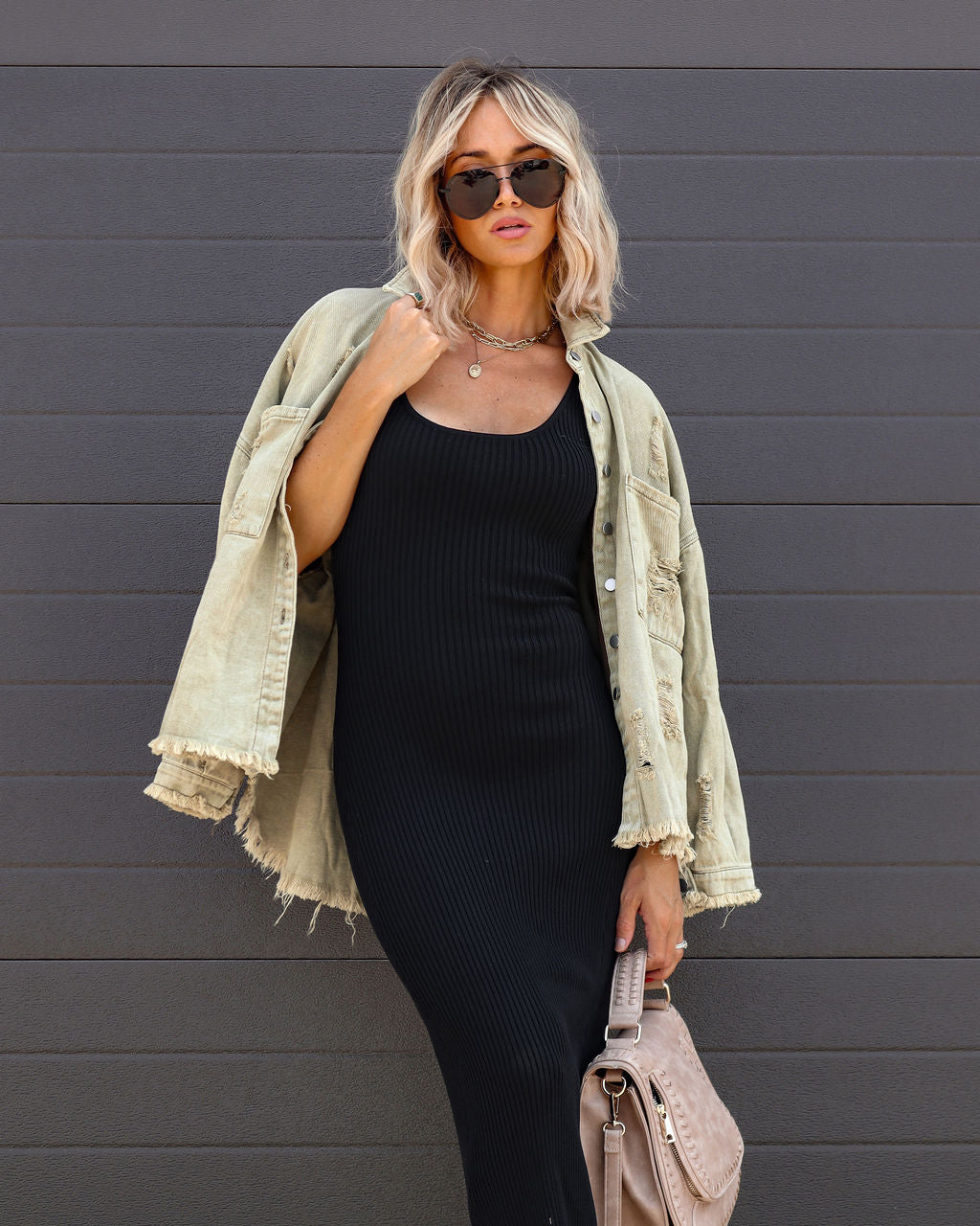 Cool For You Ribbed Maxi Dress - Black