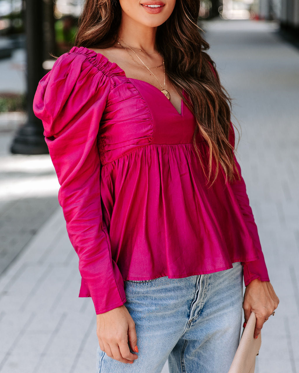 Your Royal Flyness Sweetheart Puff Sleeve Top - Berry - FINAL SALE