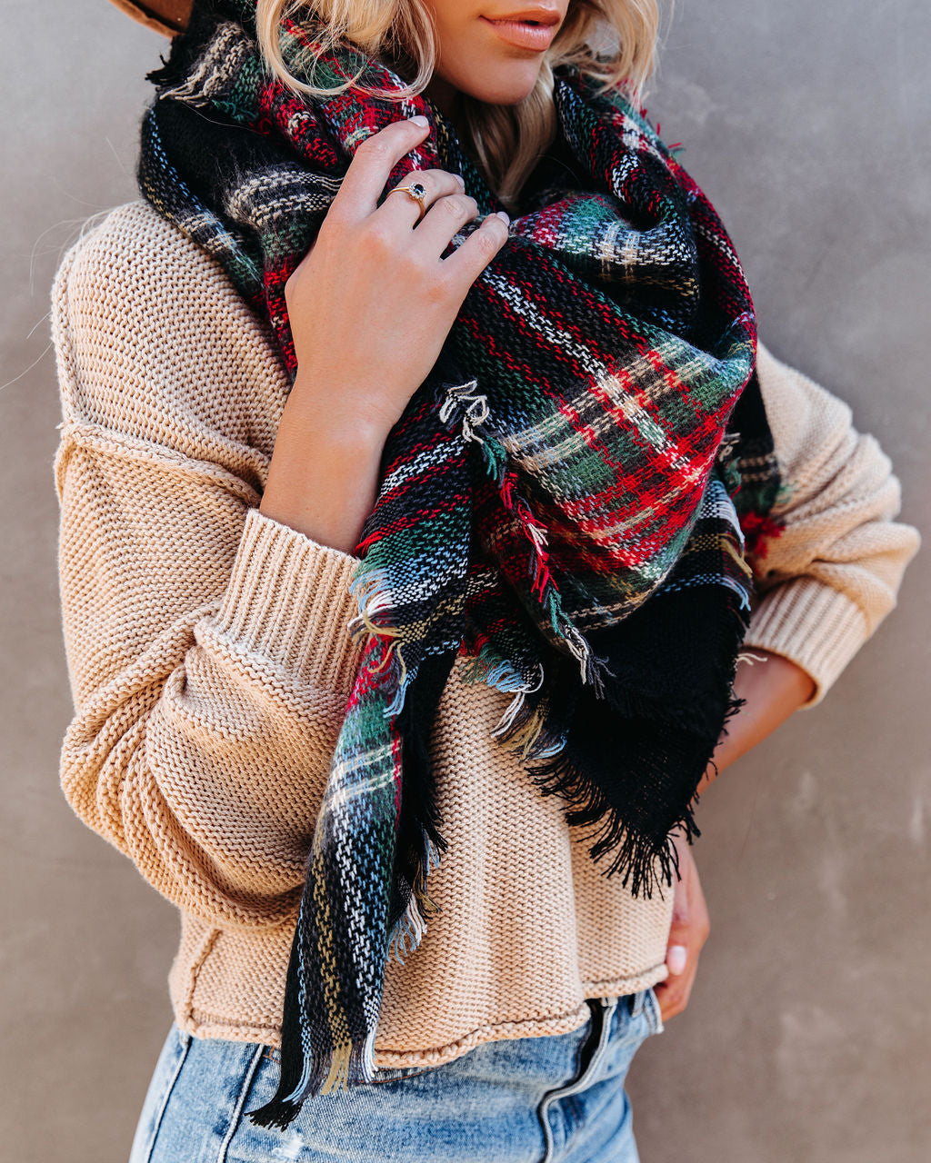Total Eclipse Plaid Blanket Scarf