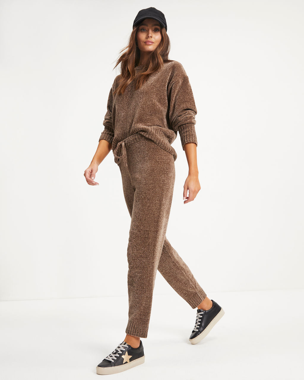 Rainy Day Glam Chenille Pullover Sweater - Mocha