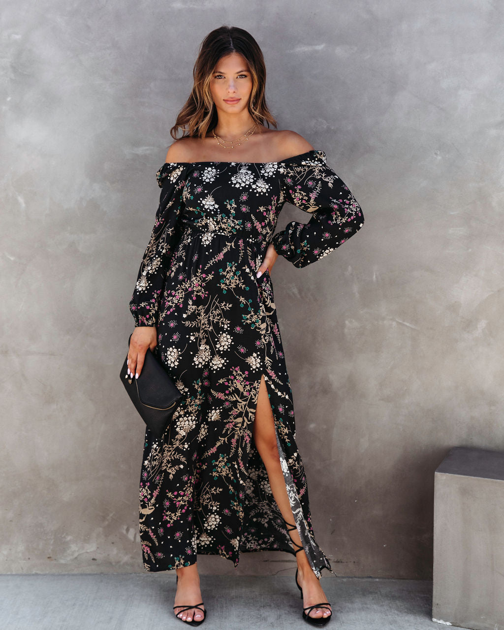 Cassidy Printed Slit Maxi Dress - SALE