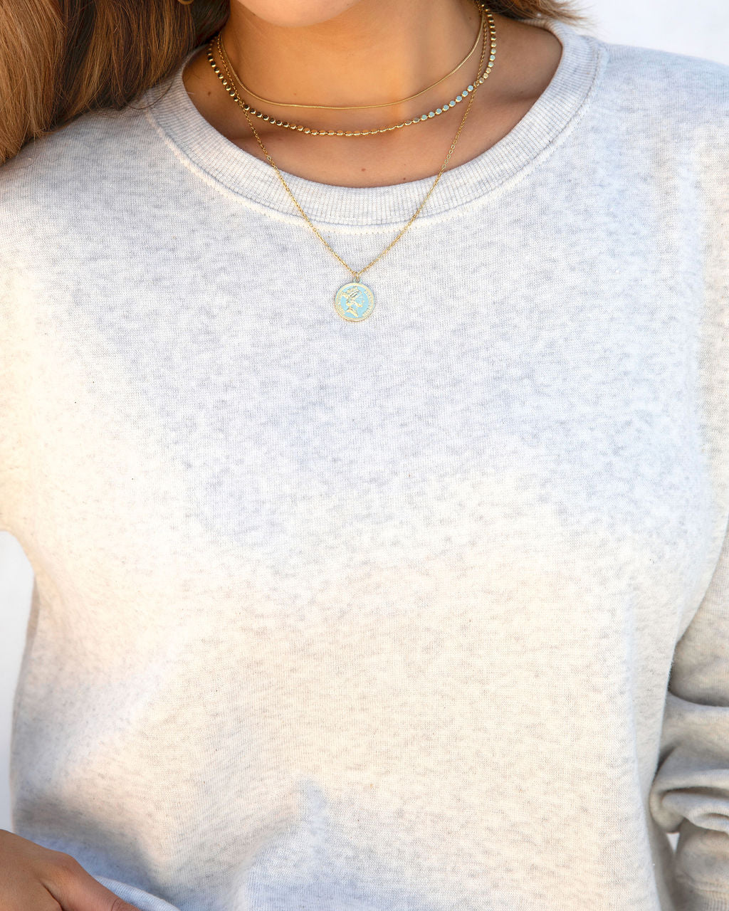 Tropez Waves Pullover Sweater - Heather Grey - FINAL SALE