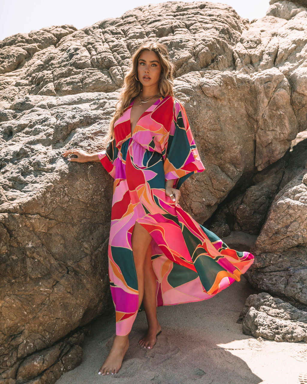 Tropical Mindset Kimono Maxi Dress - SALE