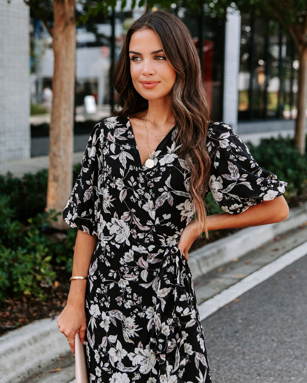 Tasha Floral Wrap Midi Dress