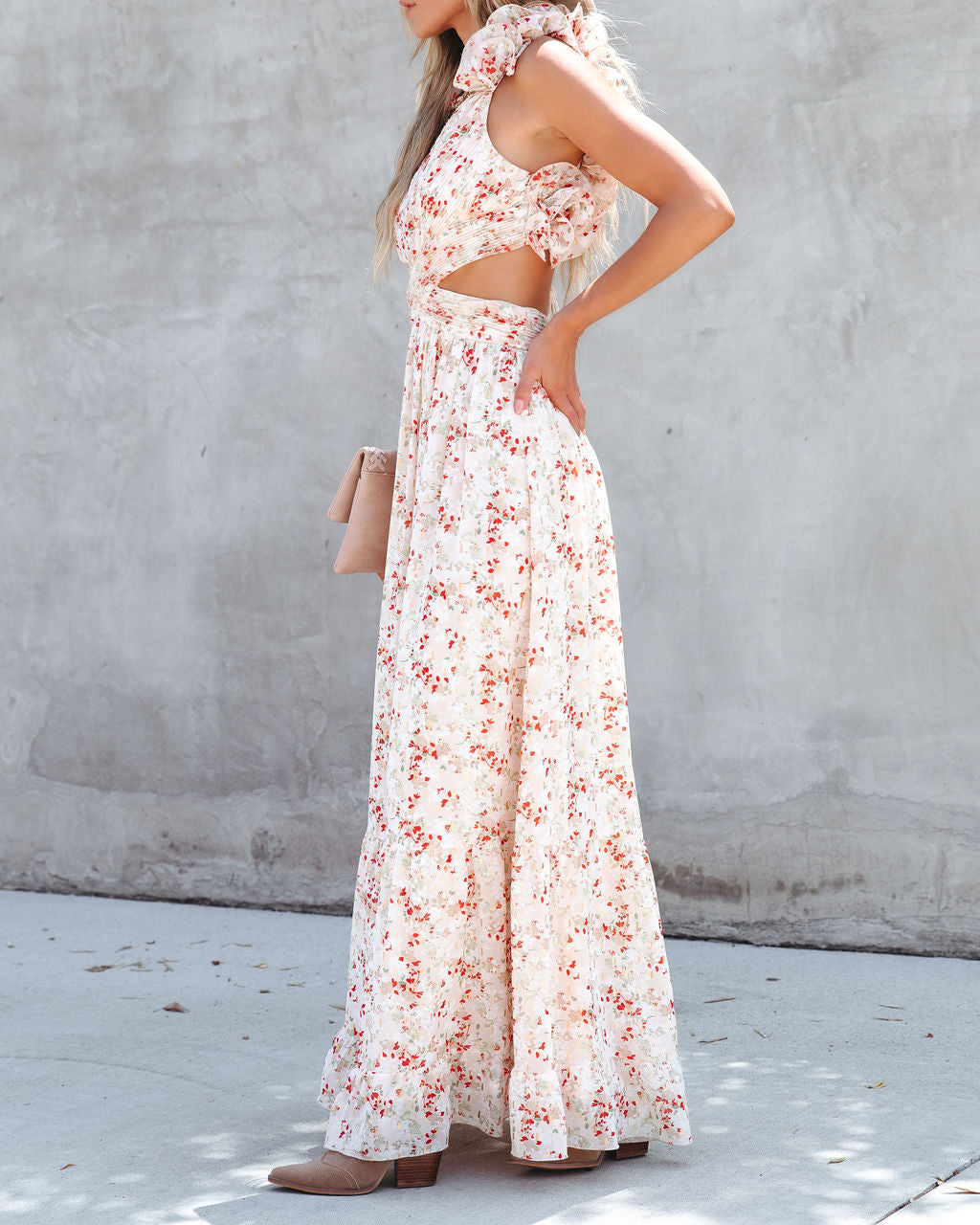 Hopelessly Devoted Floral Chiffon Maxi Dress - SALE