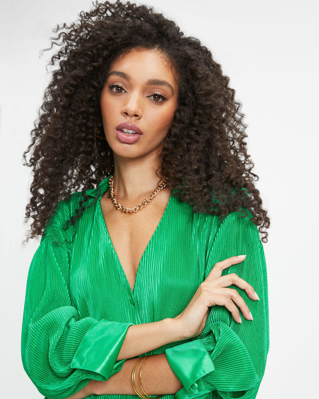 Mica Chain Choker Necklace - Gold