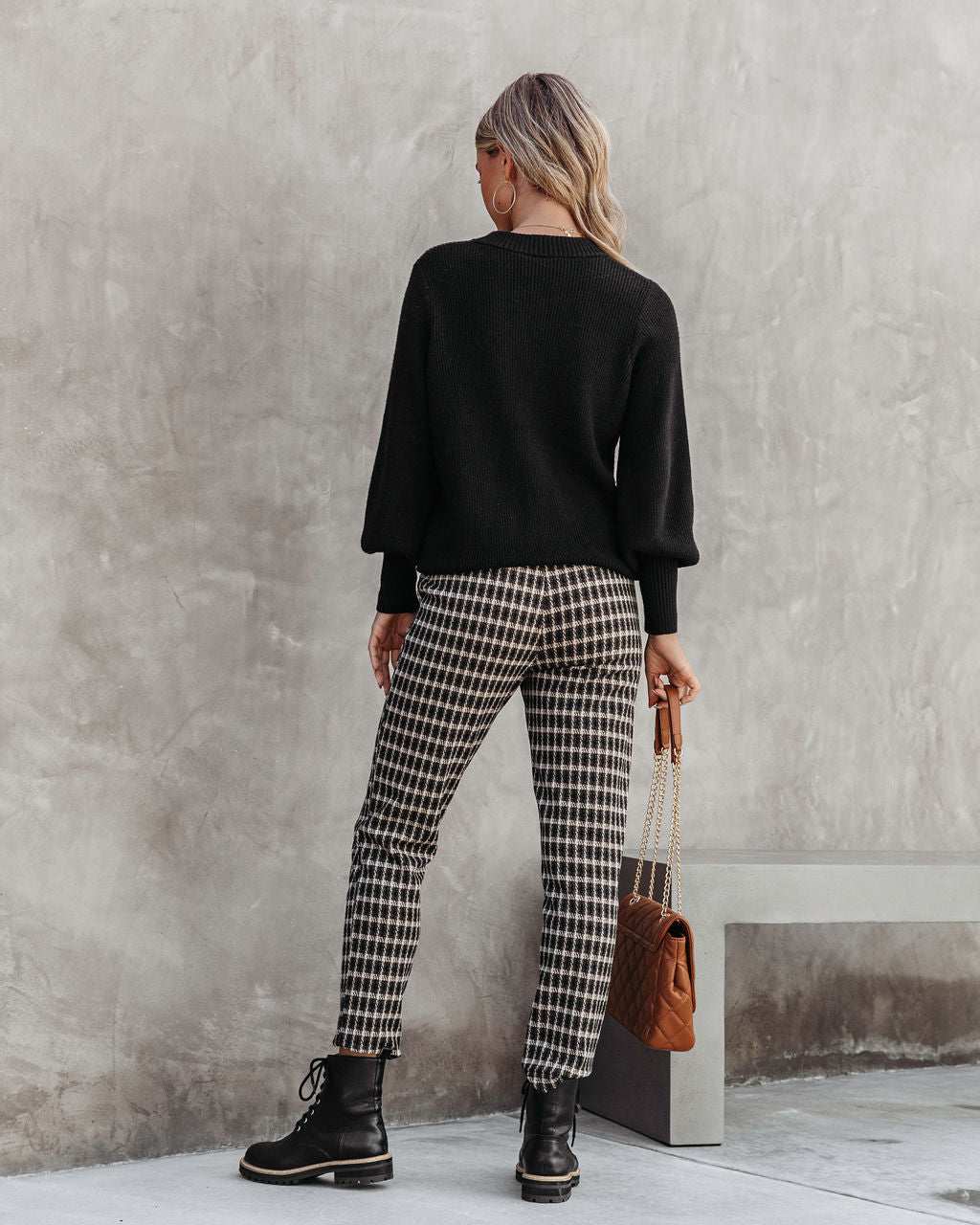 Baby It's You Knit Balloon Sleeve Pullover Sweater - Black