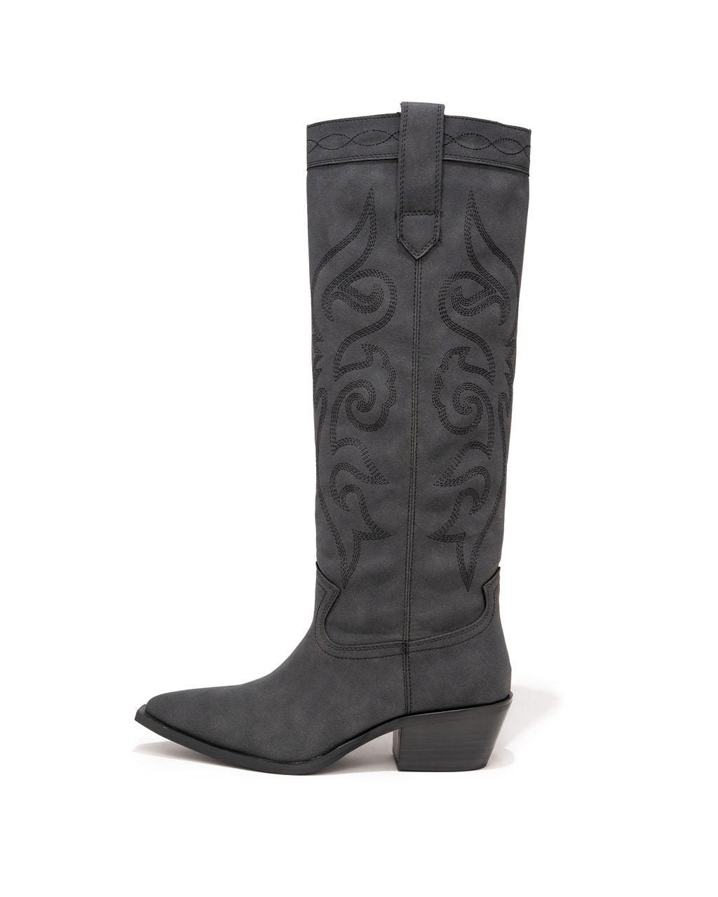 Carolina Western Faux Leather Boots - Black