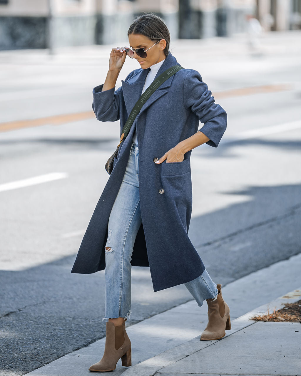 Autumn Necessities Pocketed Coat - Navy