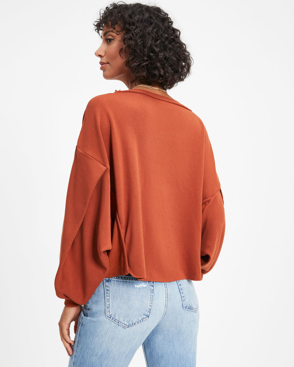 Jerome Knit Dolman Long Sleeve Top - Rust