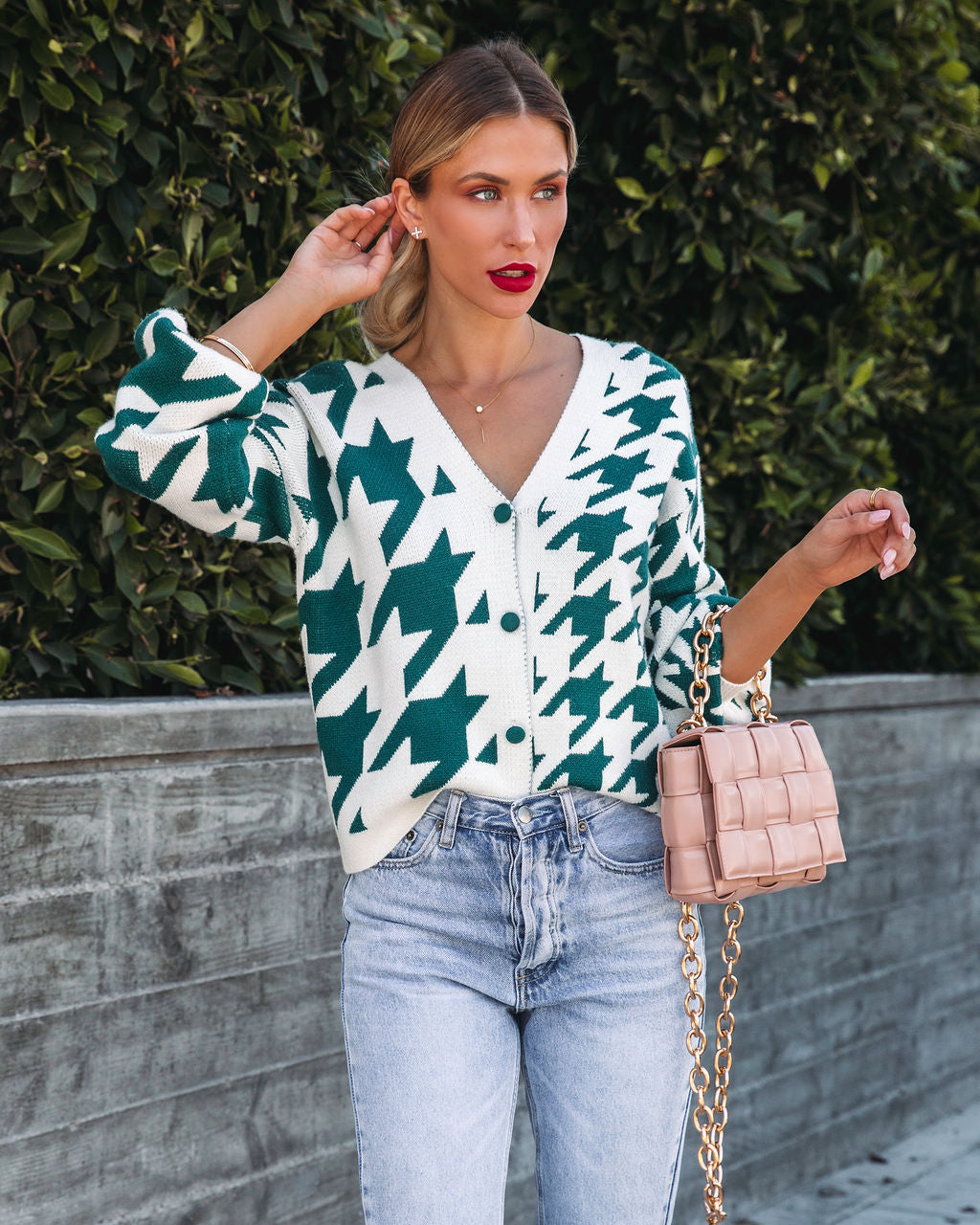 Strike A Pose Houndstooth Cardigan