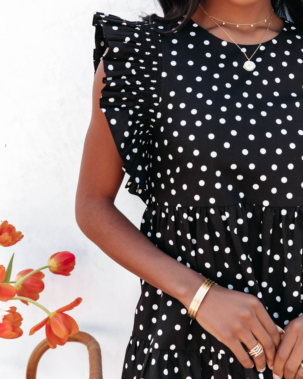 Spot On Polka Dot Pocketed Tiered Babydoll Mini Dress - FINAL SALE