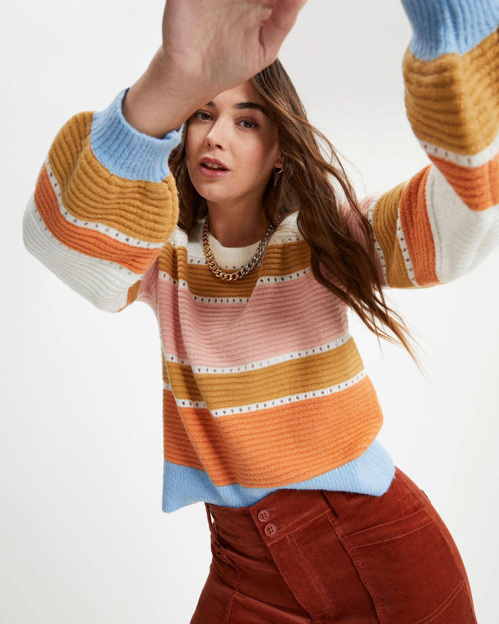 Outside The Lines Striped Knit Pullover Sweater - FINAL SALE