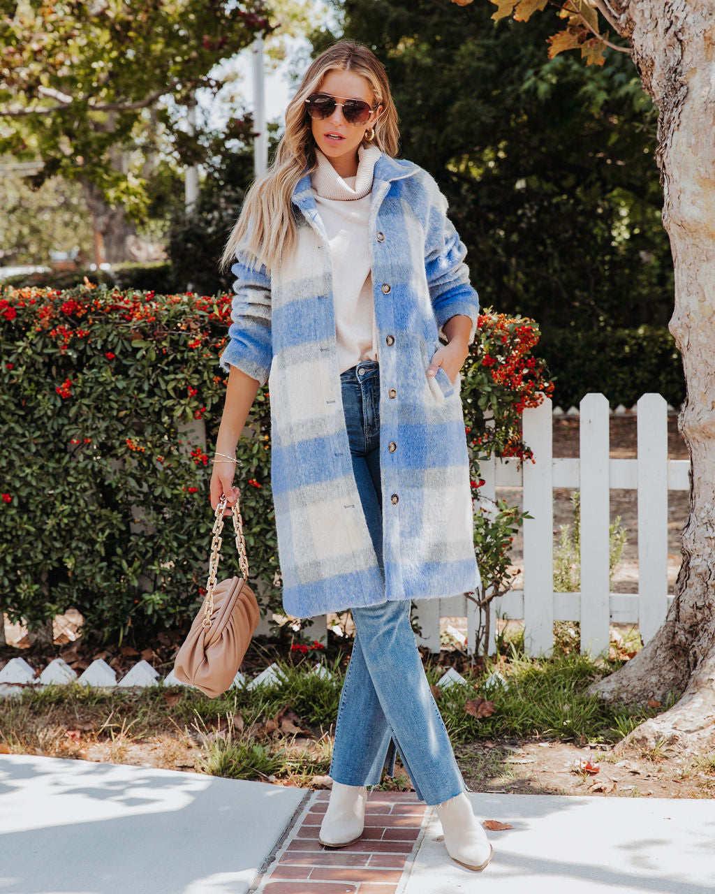 All That Matters Plaid Pocketed Coat - SALE