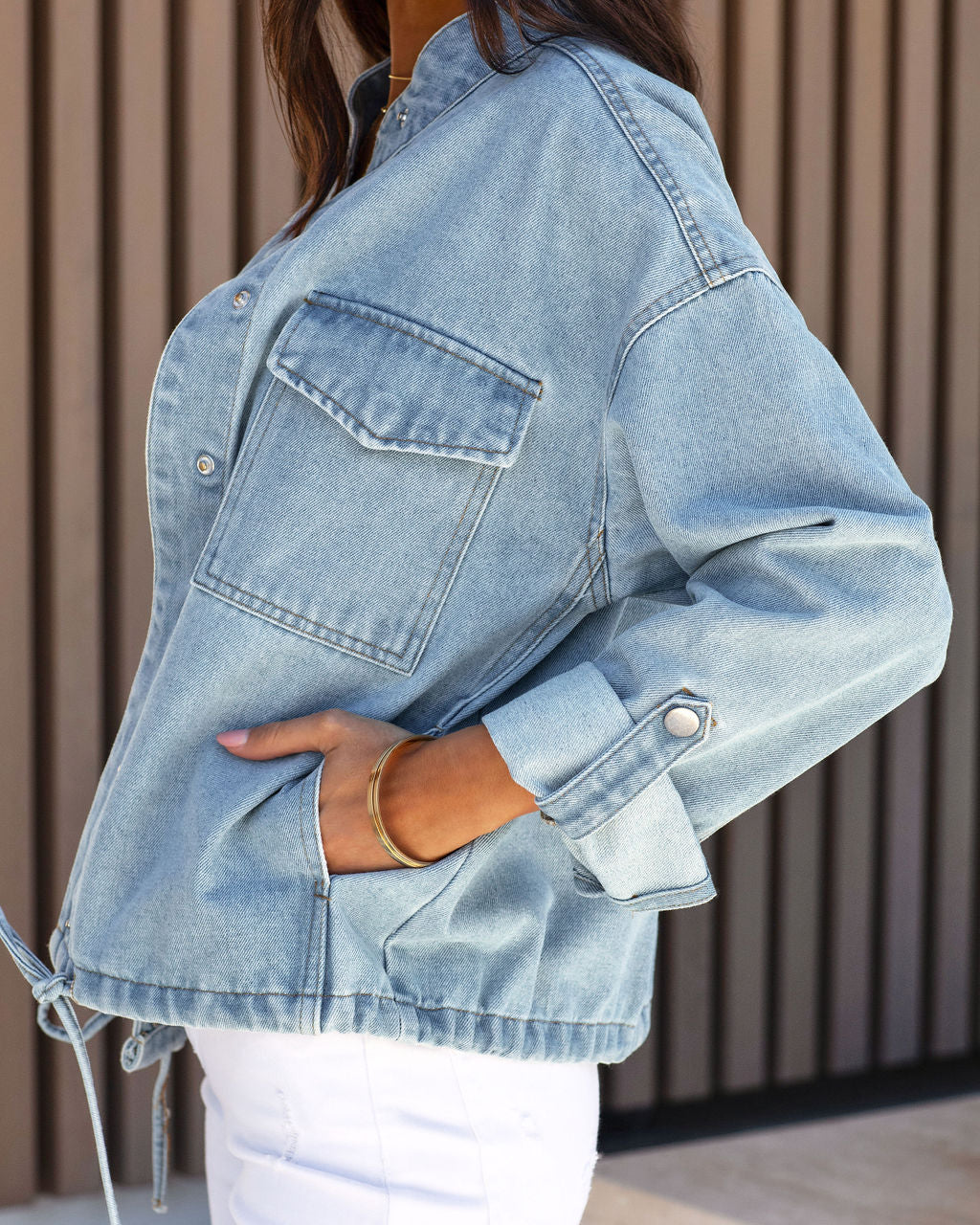 Justina Cargo Denim Jacket - FINAL SALE