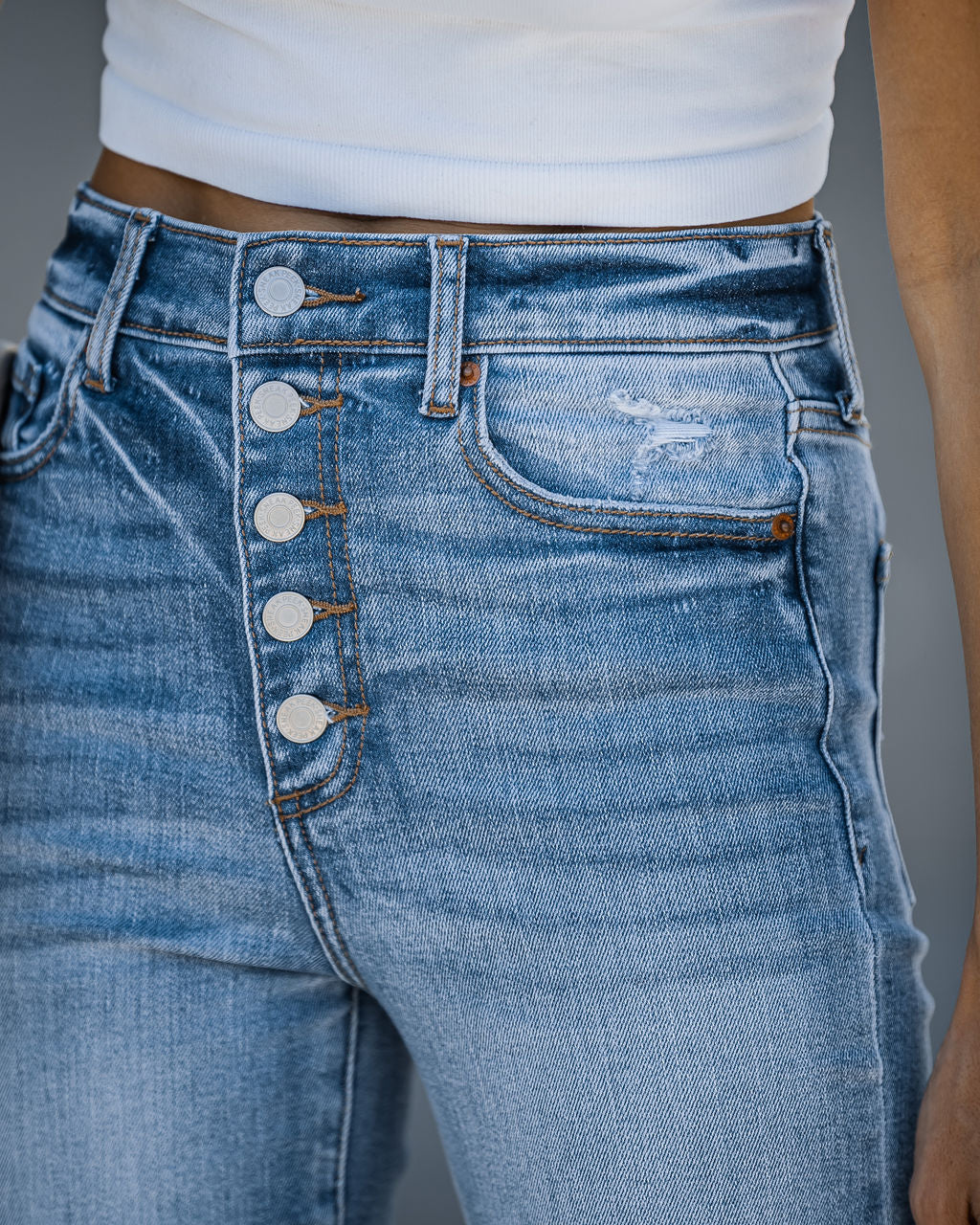 Williams High Rise Distressed Stretch Bootcut Jeans