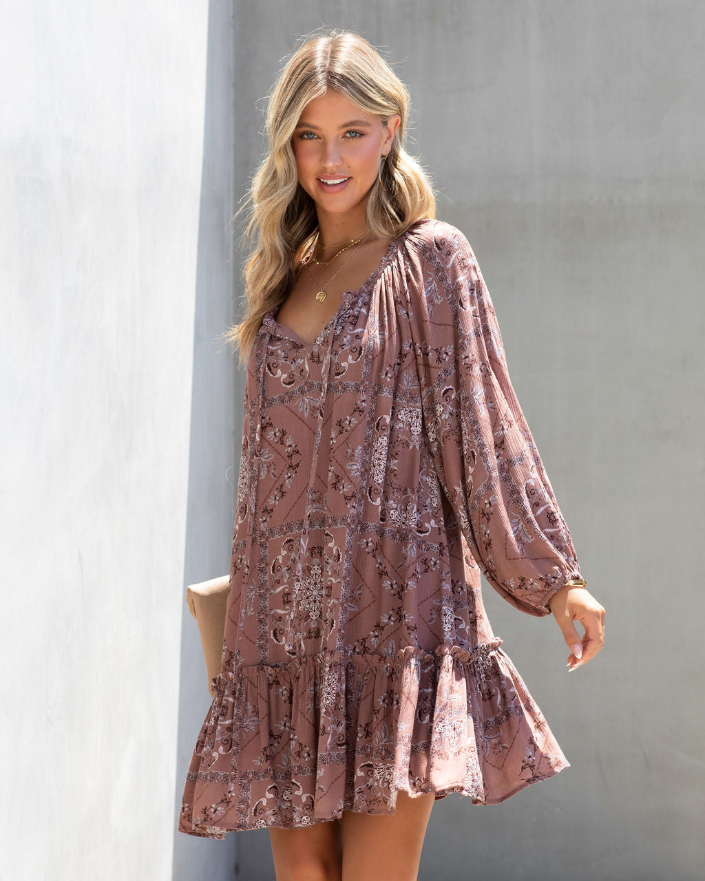 Charly Printed Babydoll Dress