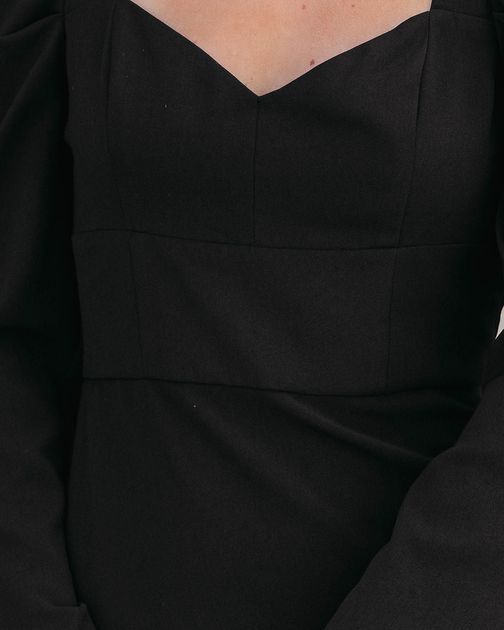 Beatrix Puff Sleeve Cutout Mini Dress - Black