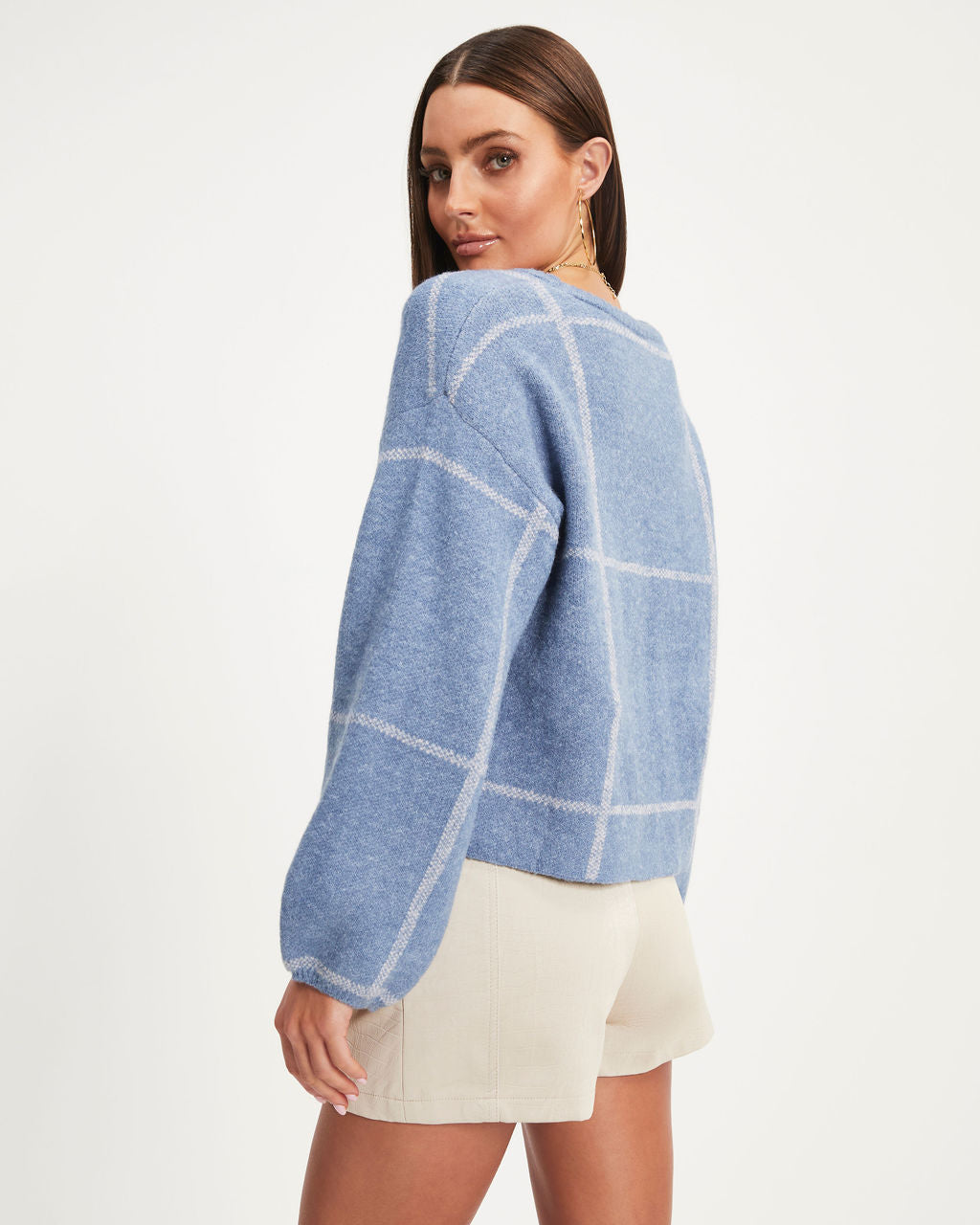 Crystal Bay Knit Pullover Sweater - Blue