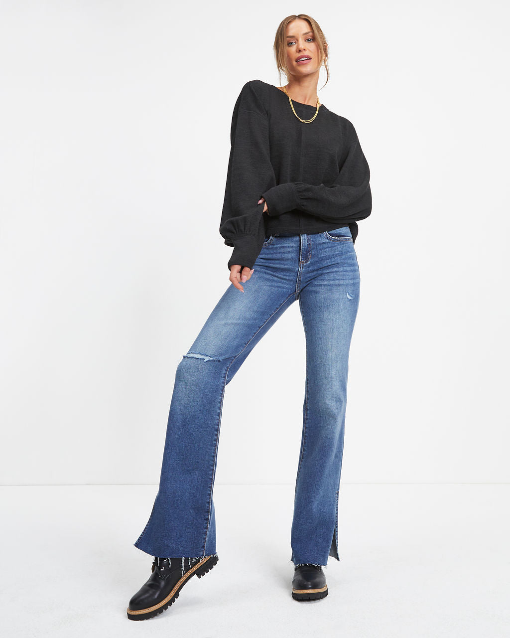 Marcela Knit Pullover Sweater - Black