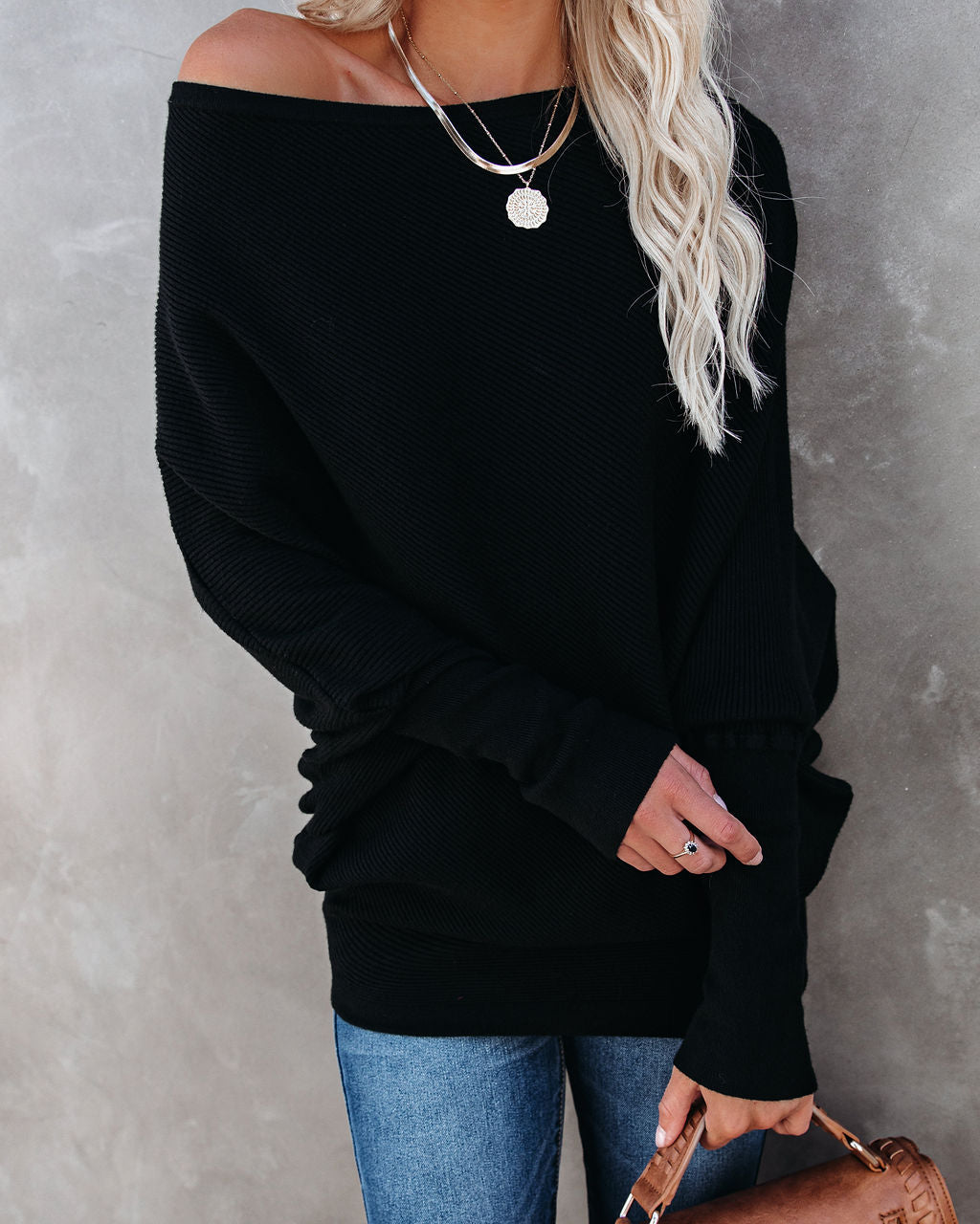 All That Ribbed Cashmere Blend Sweater - Black