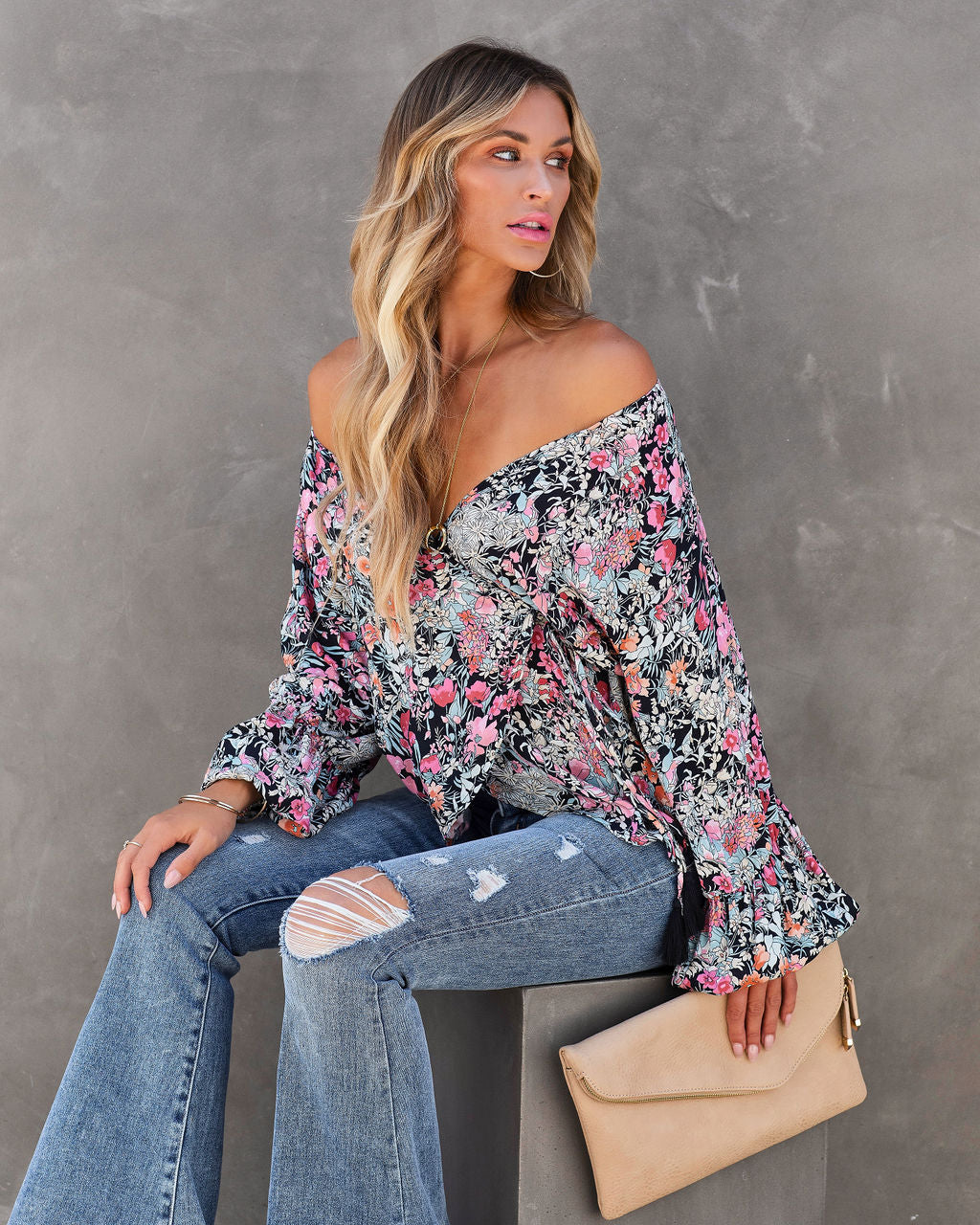 Blossom Babe Floral Wrap Top - FINAL SALE