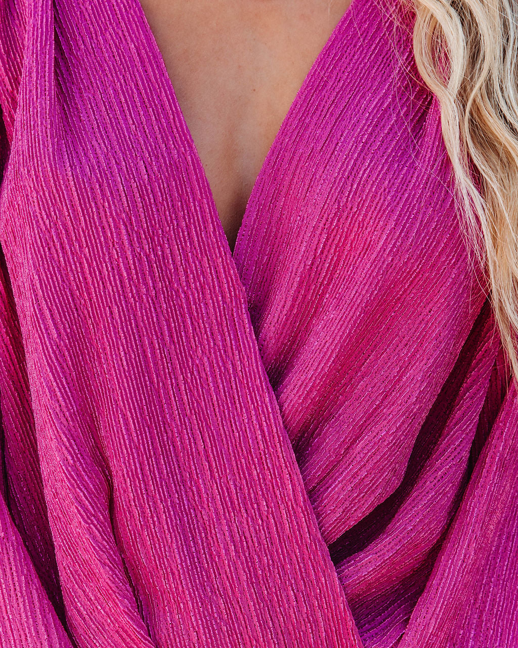 Fantasia Textured Drape Top - Berry