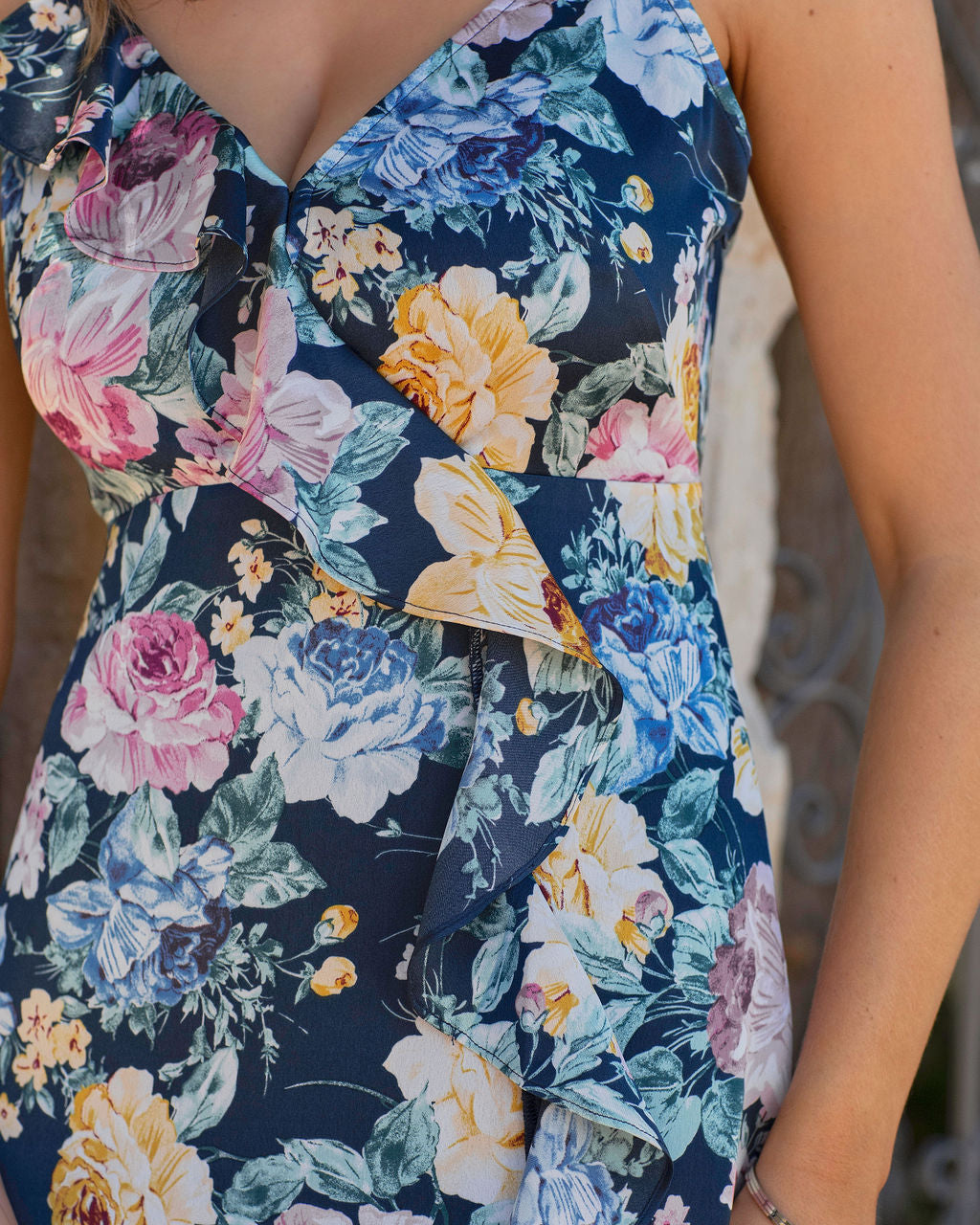 Beautiful Night Satin Ruffle Maxi Dress - FINAL SALE