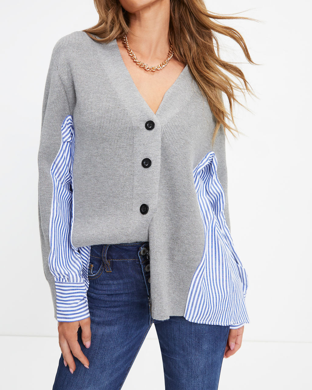 Marvin Contrast Knit Cardigan
