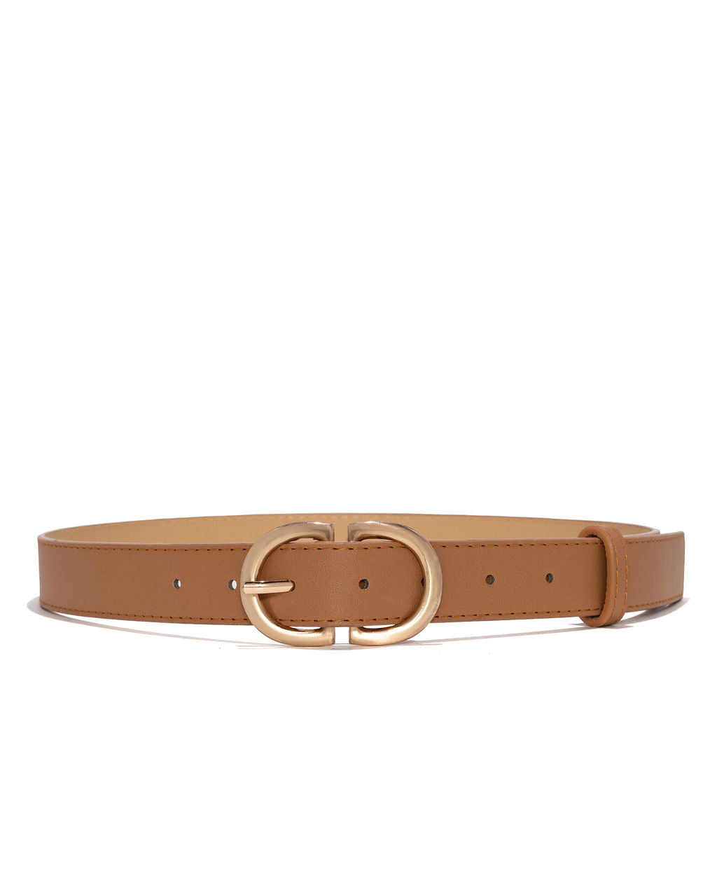 Finley Gold Buckle Belt - Beige