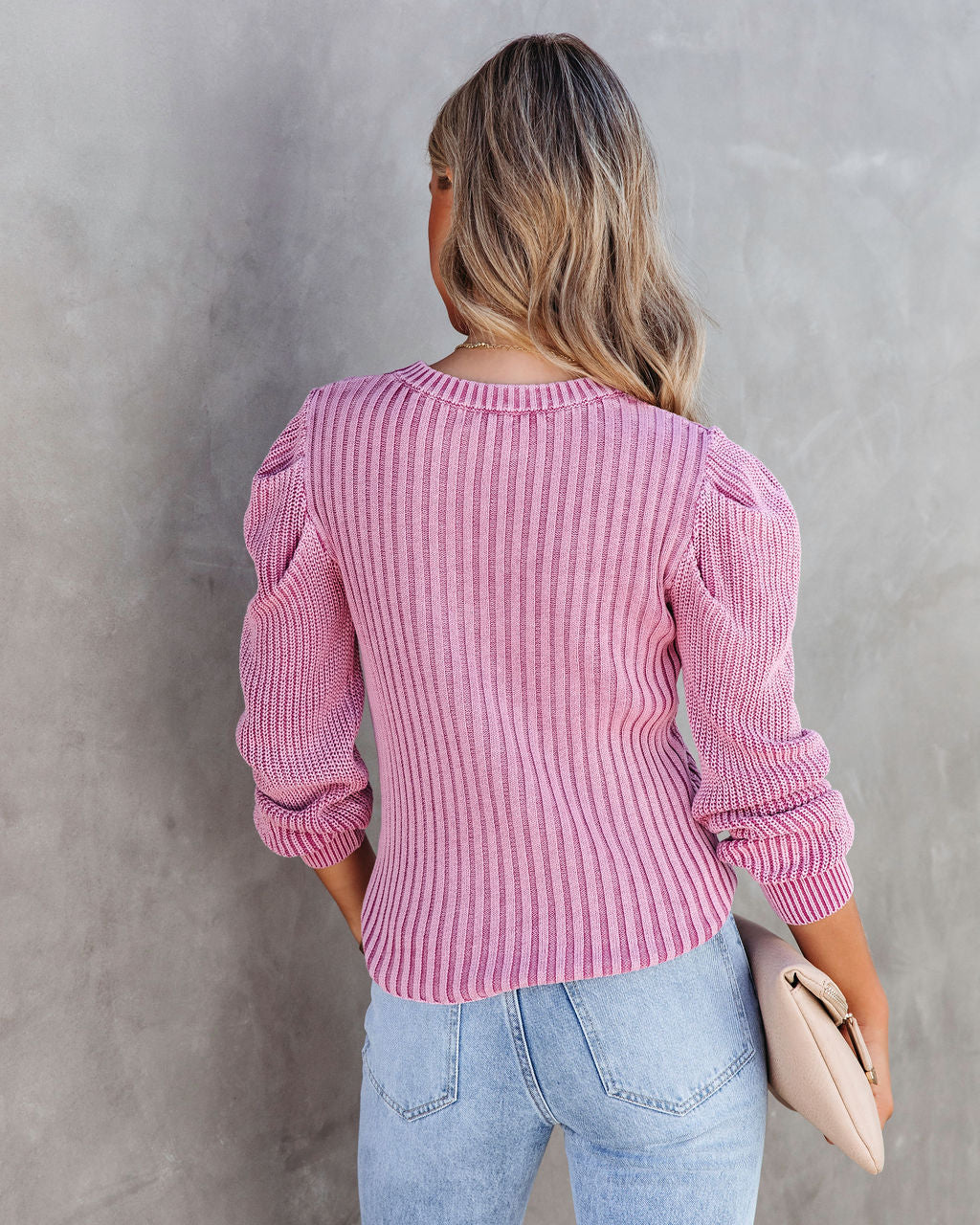 Alex Cotton Knit Pullover Sweater - Mauve