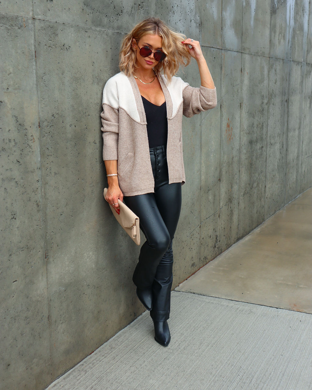 Gaby Knit Pocketed Cardigan - Mocha