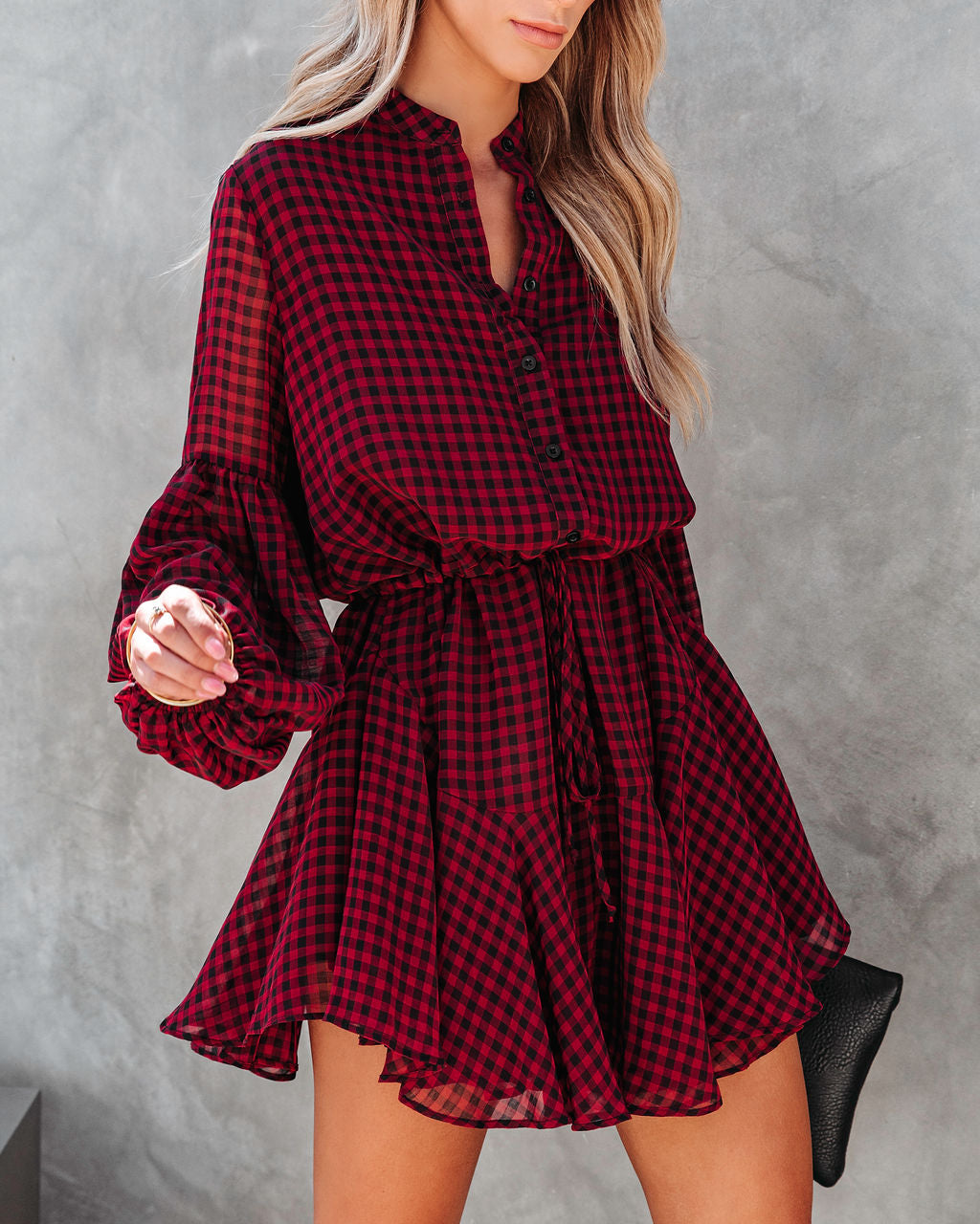 Manchester Adjustable Balloon Sleeve Dress