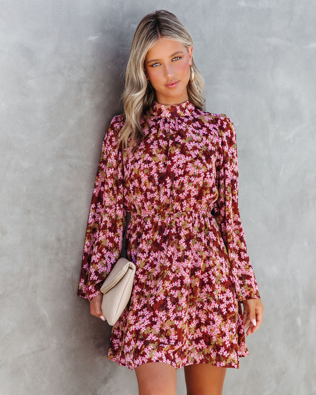 Serenity Floral Bell Sleeve Mini Dress