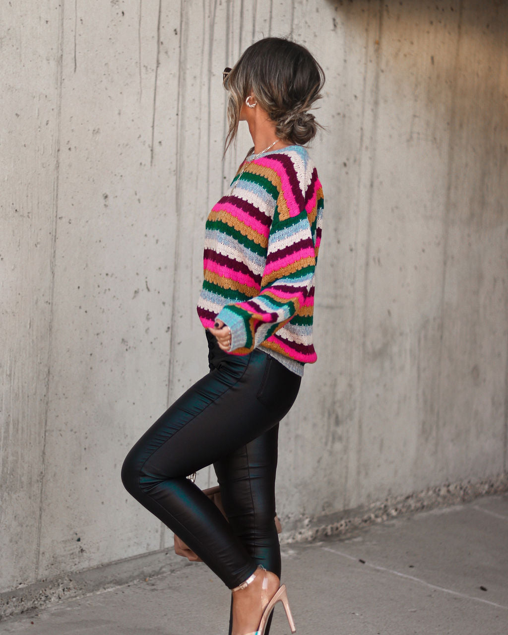 Wherever You Go Knit Stripe Pullover Sweater