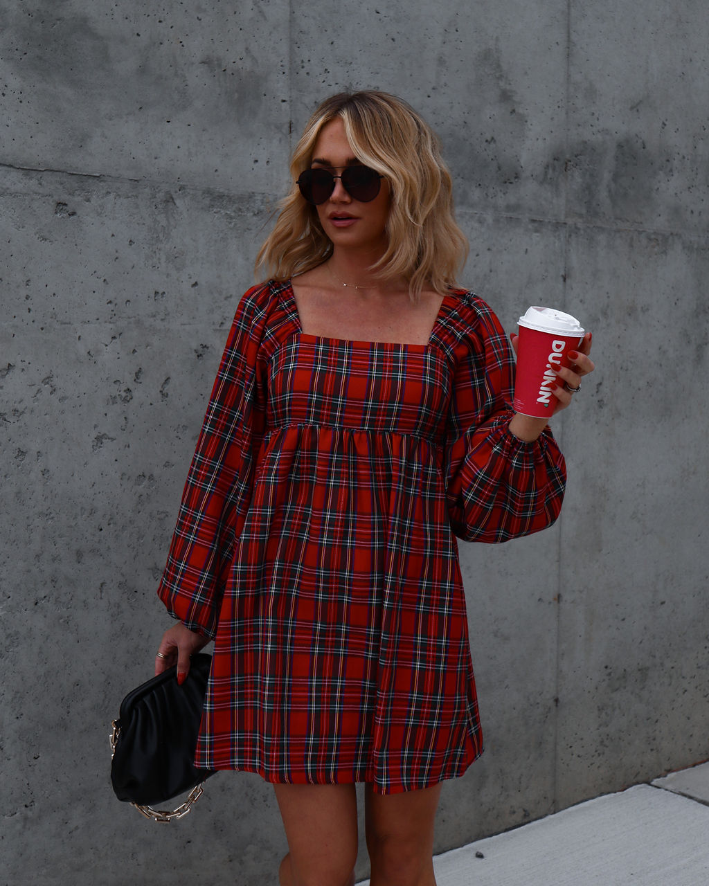 All Things Nice Plaid Babydoll Dress