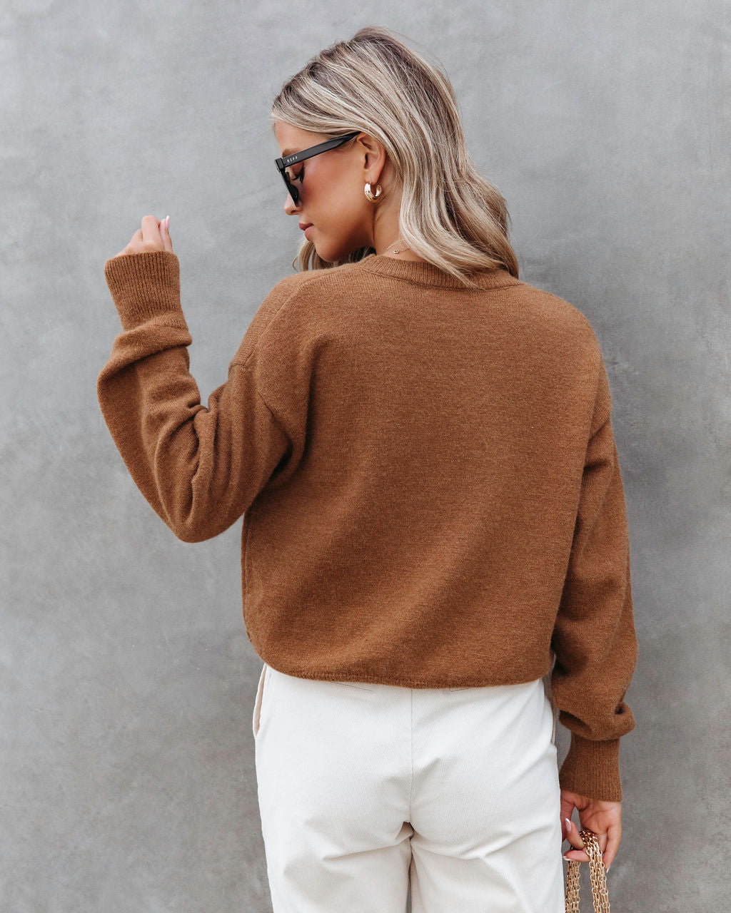 Pushing Forward Knit Pullover Sweater - Caramel
