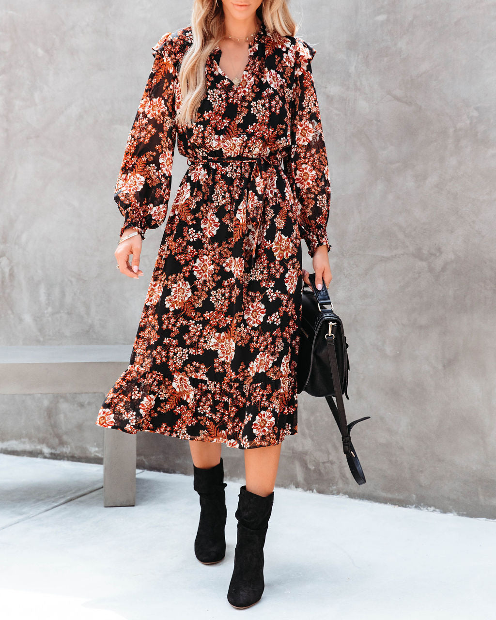 Saffron Floral Midi Dress