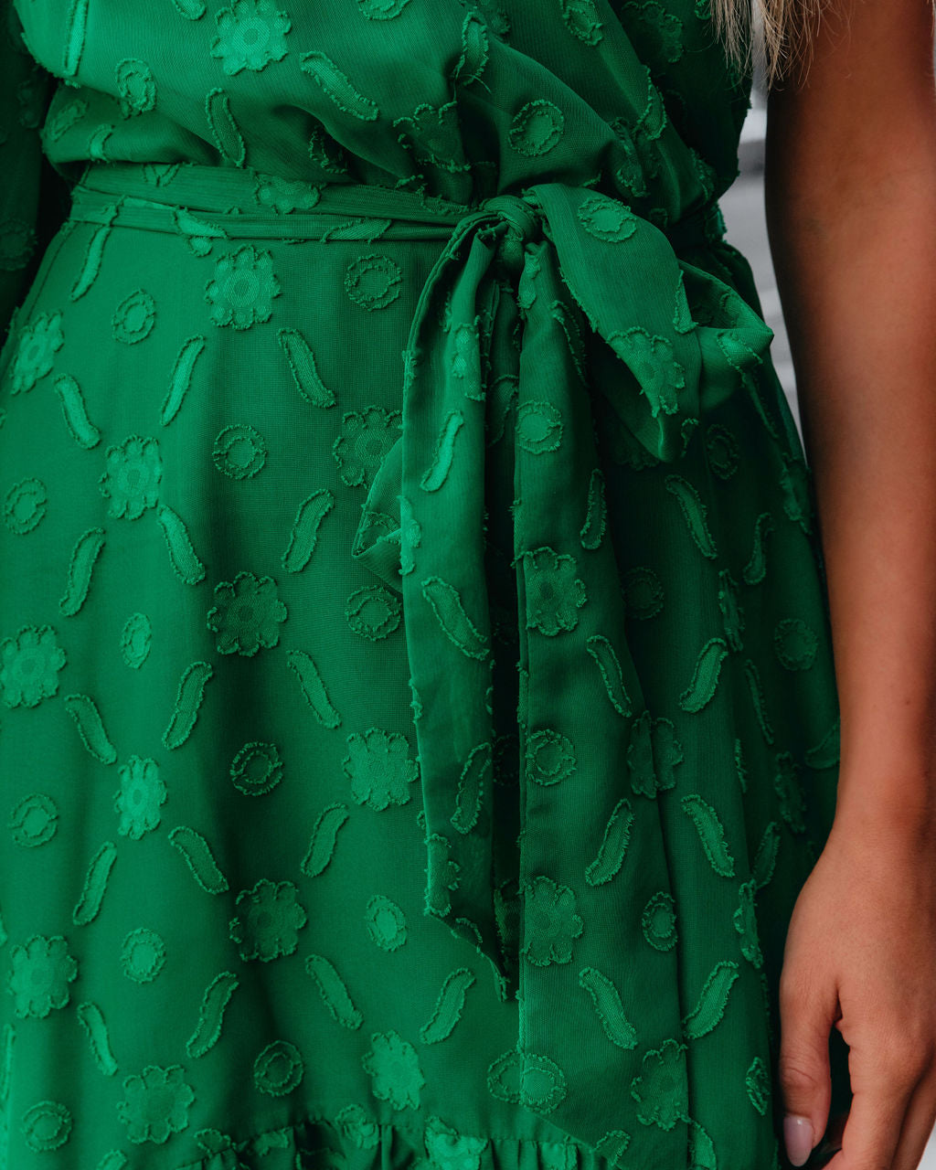 New Kind Of Love One Shoulder Ruffle Maxi Dress - Green