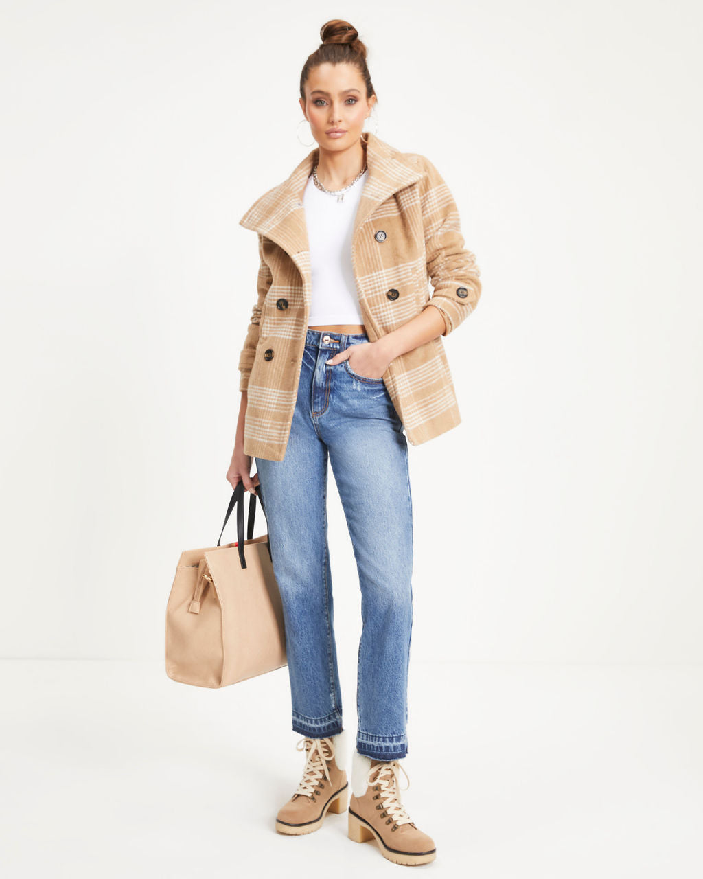 Let's Talk News Pocketed Jacket - Camel