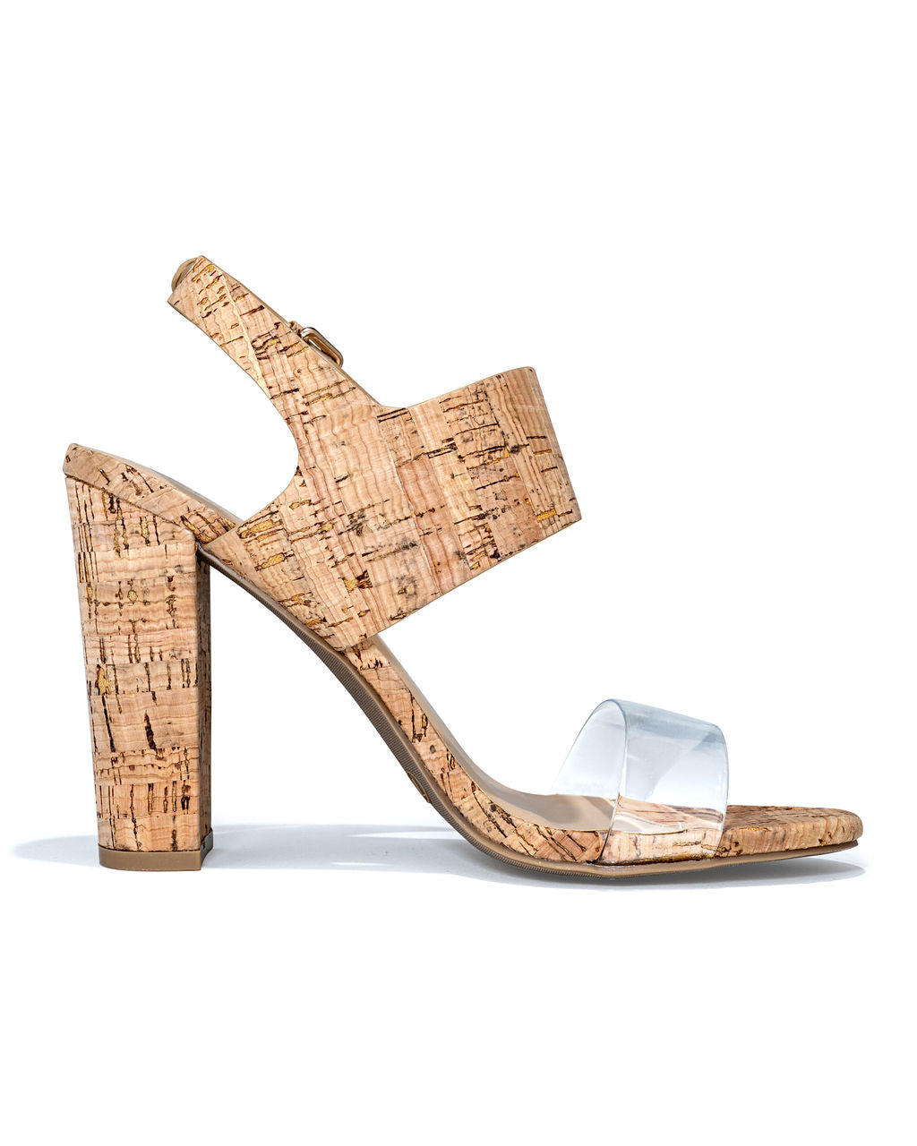 Napa Clear Strap Heeled Cork Sandal - FINAL SALE