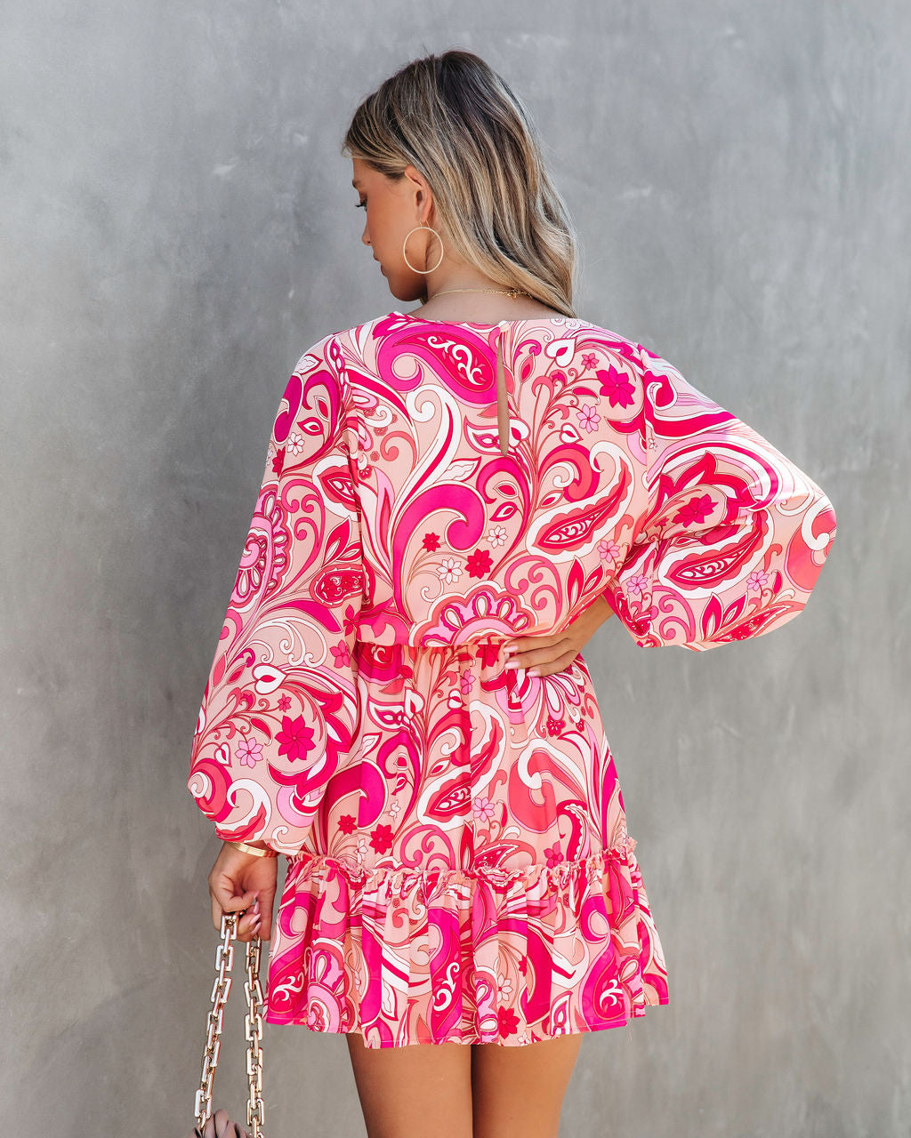 Mod Squad Printed Chiffon Mini Dress - SALE