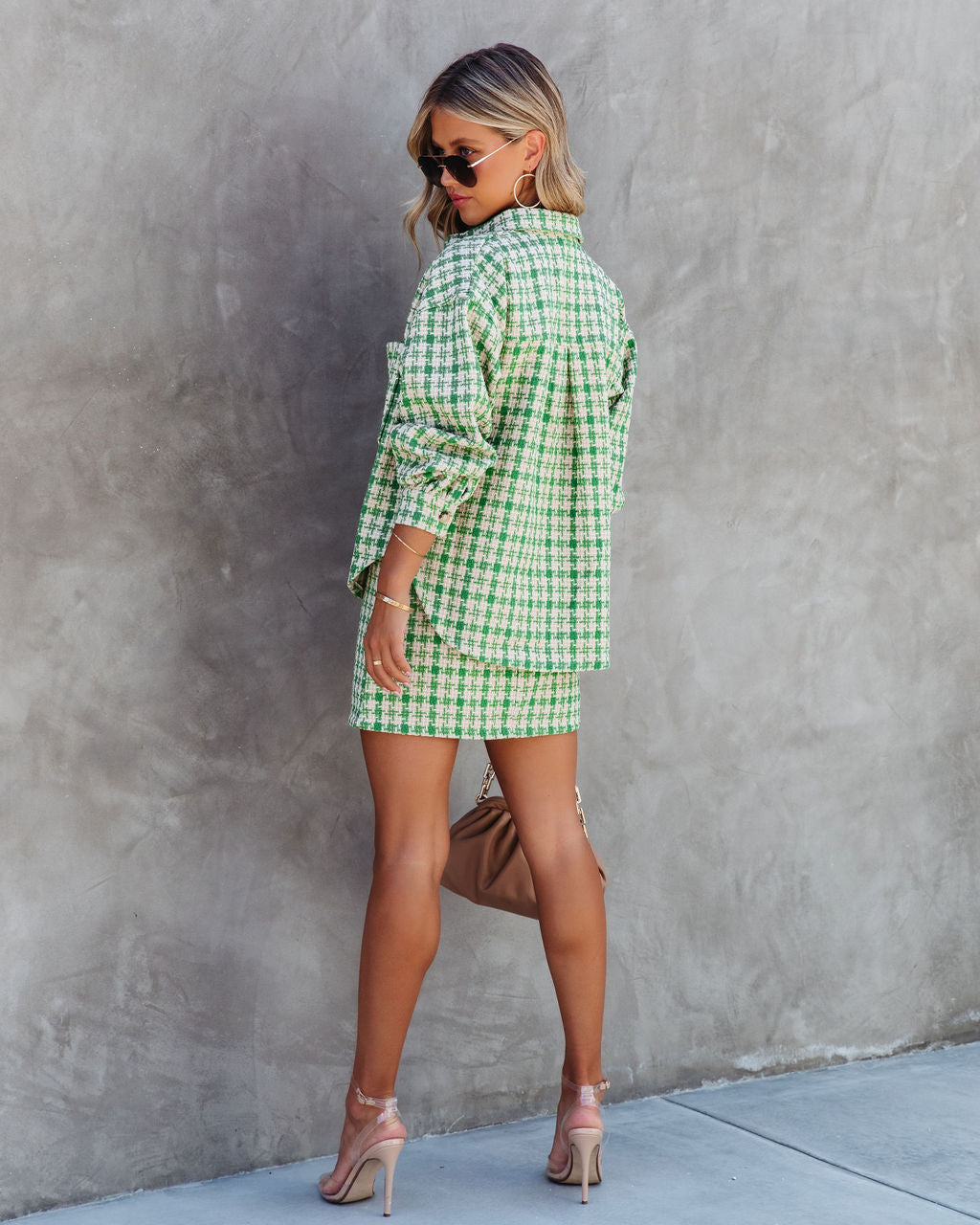 Jackie Houndstooth Lightweight Tweed Jacket - SALE
