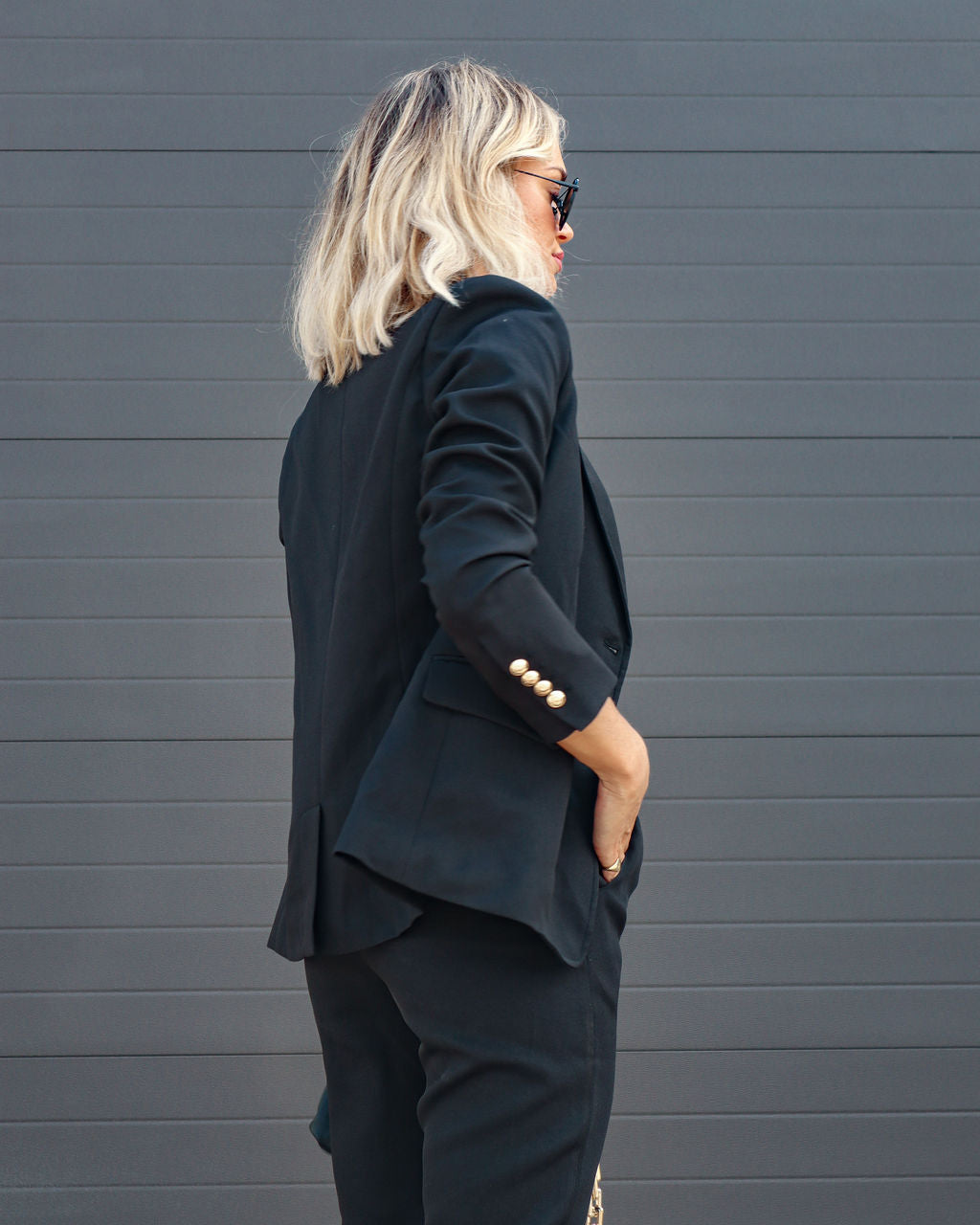 Making Boss Moves Pocketed Blazer - Black