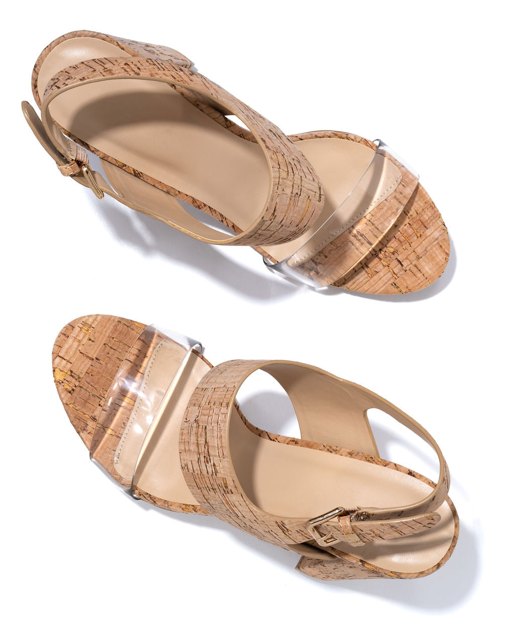 Napa Clear Strap Heeled Cork Sandal - FINAL SALE