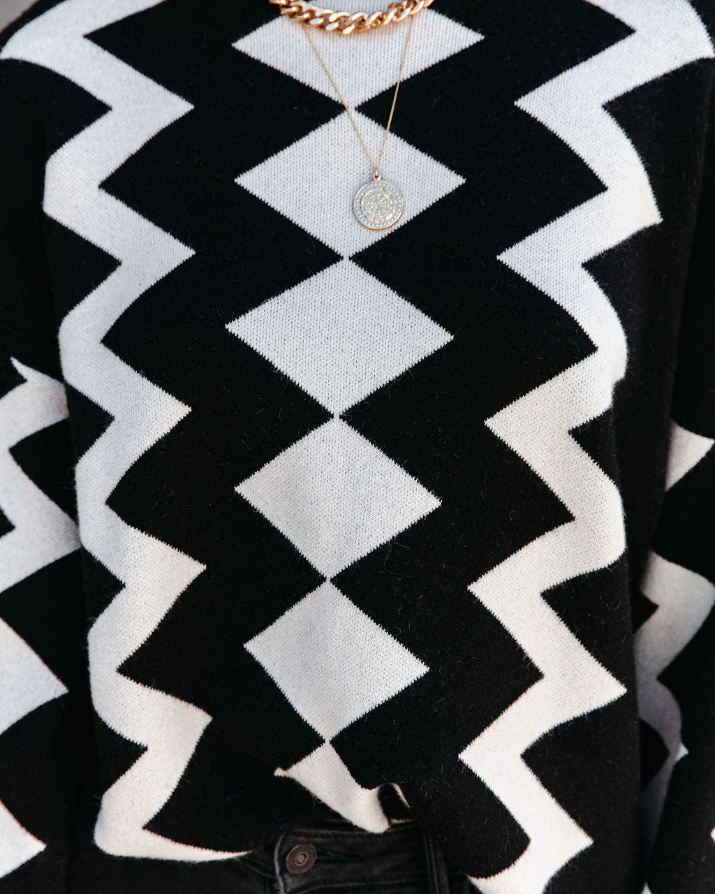 Unforgettable Soul Printed Mock Neck Sweater - SALE