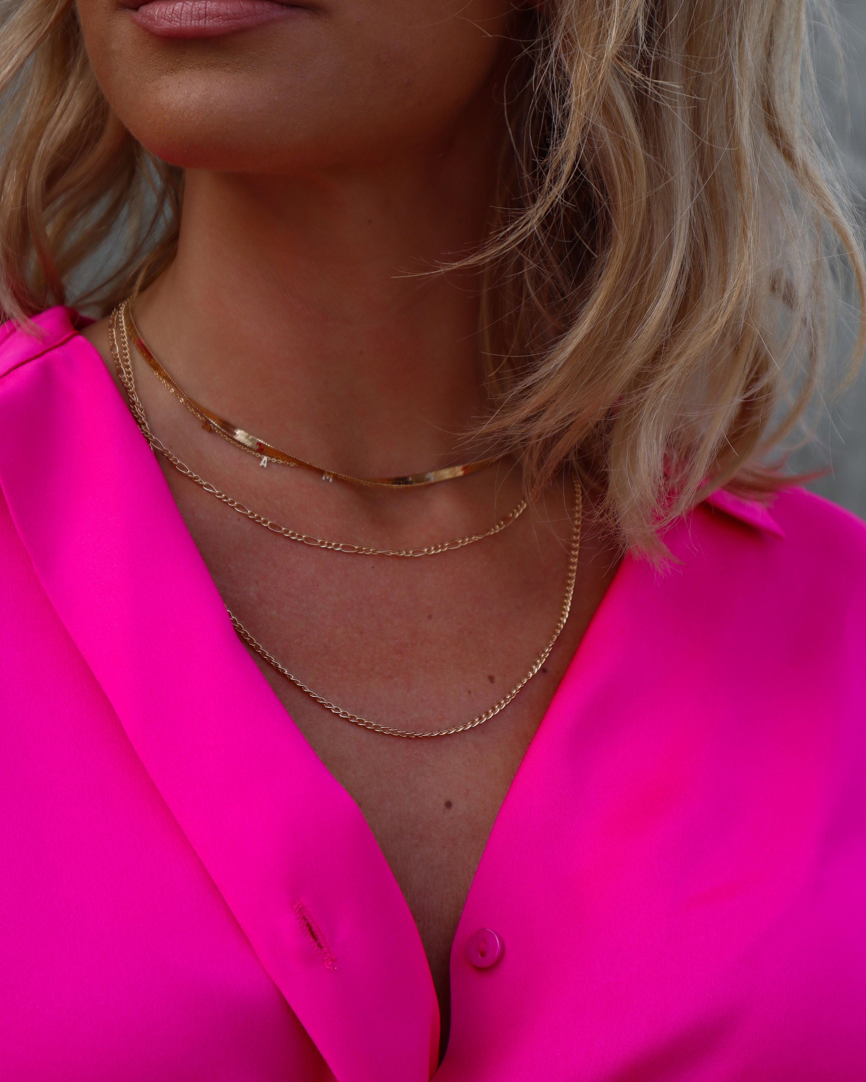 Shashi - Middleton Herringbone Layered Necklace - Gold
