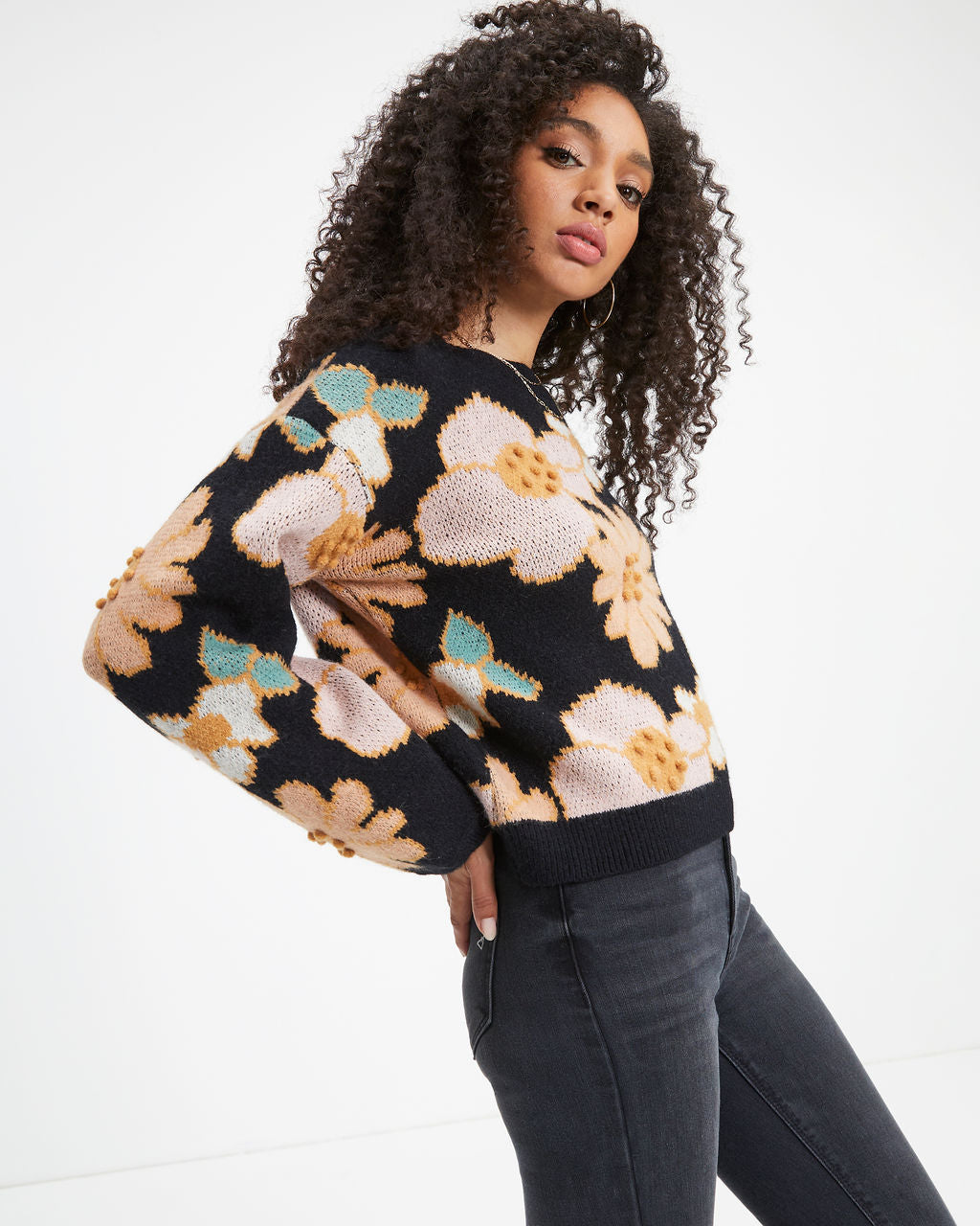 Arlow Floral Knit Pullover Sweater
