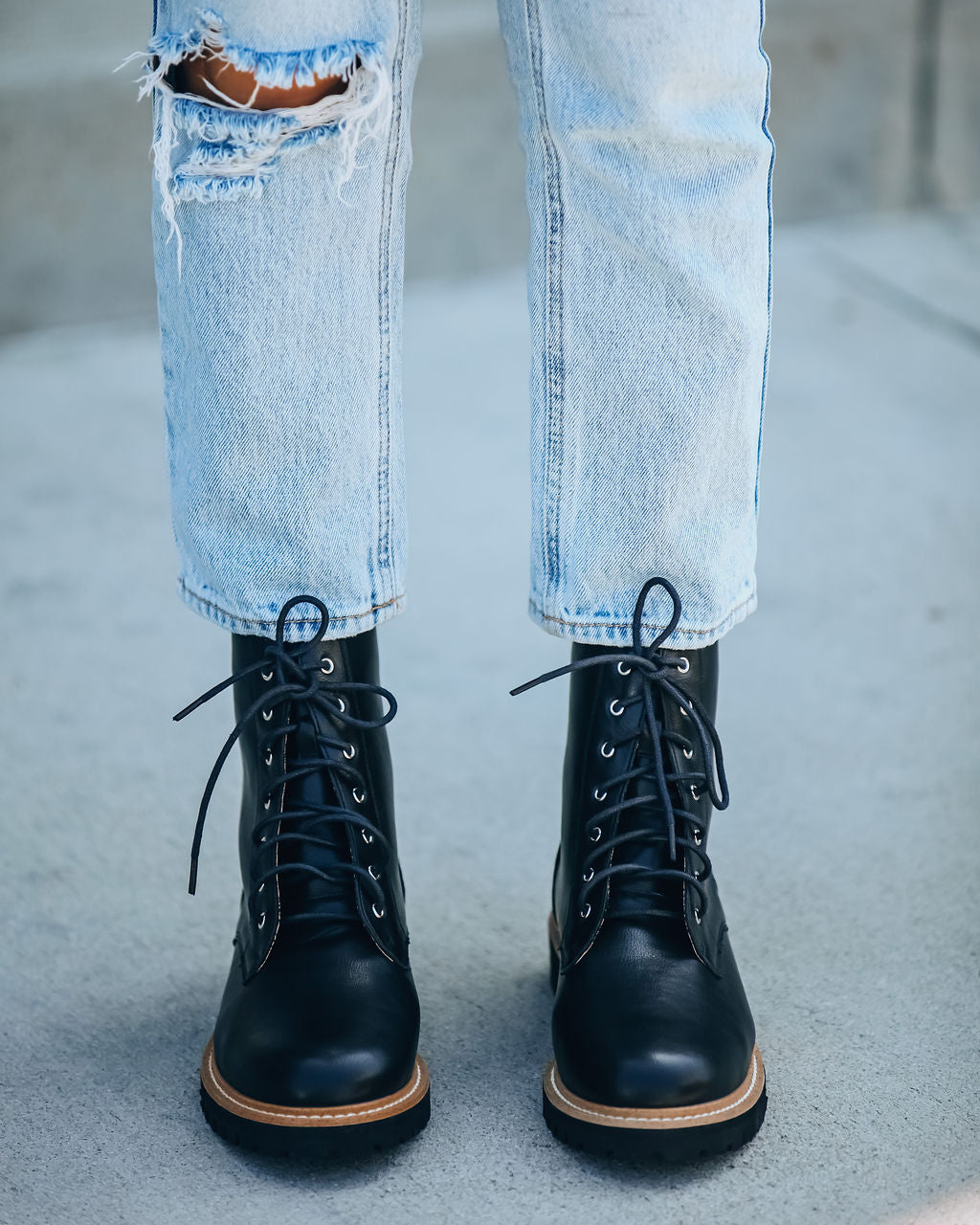 Brycen Faux Leather Lace Up Boot