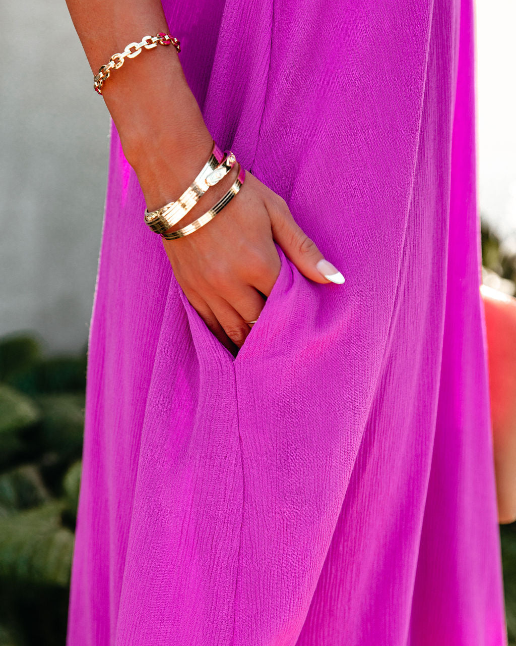 Olivian Pocketed Maxi Dress - Magenta